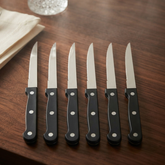 Table Knives – Set of 6 – Black Handle