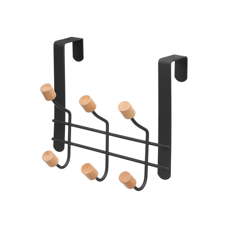 6-Hook Black Door Hanger