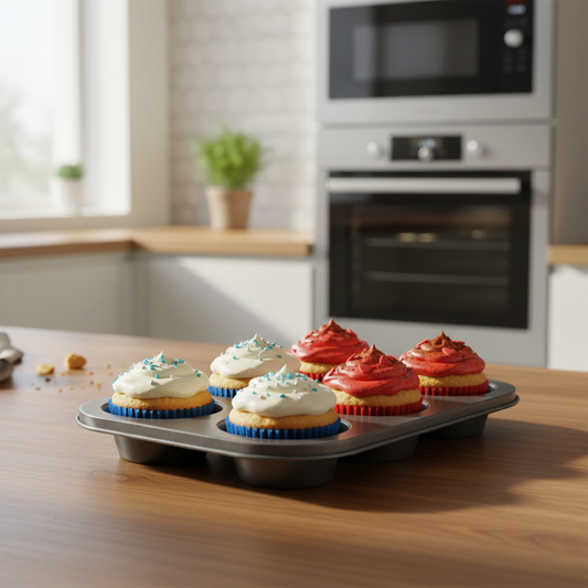 6 Cupcake Mold W/paper baking cup