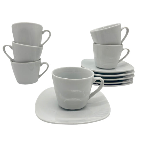 Set of 6 espresso cups and saucer