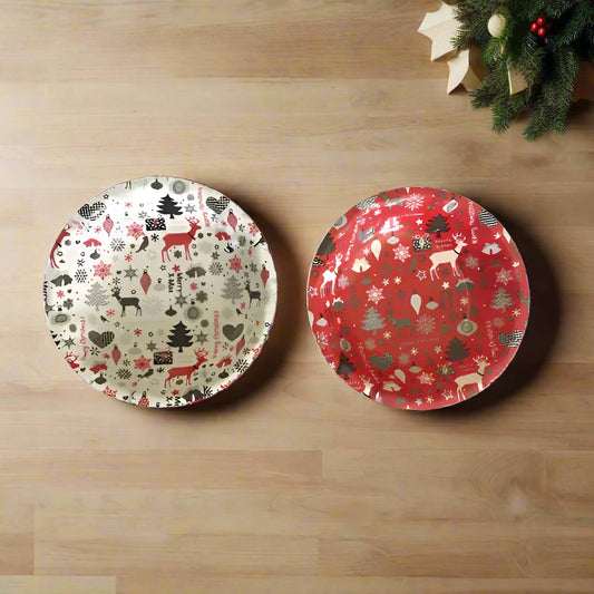 Round Christmas plate