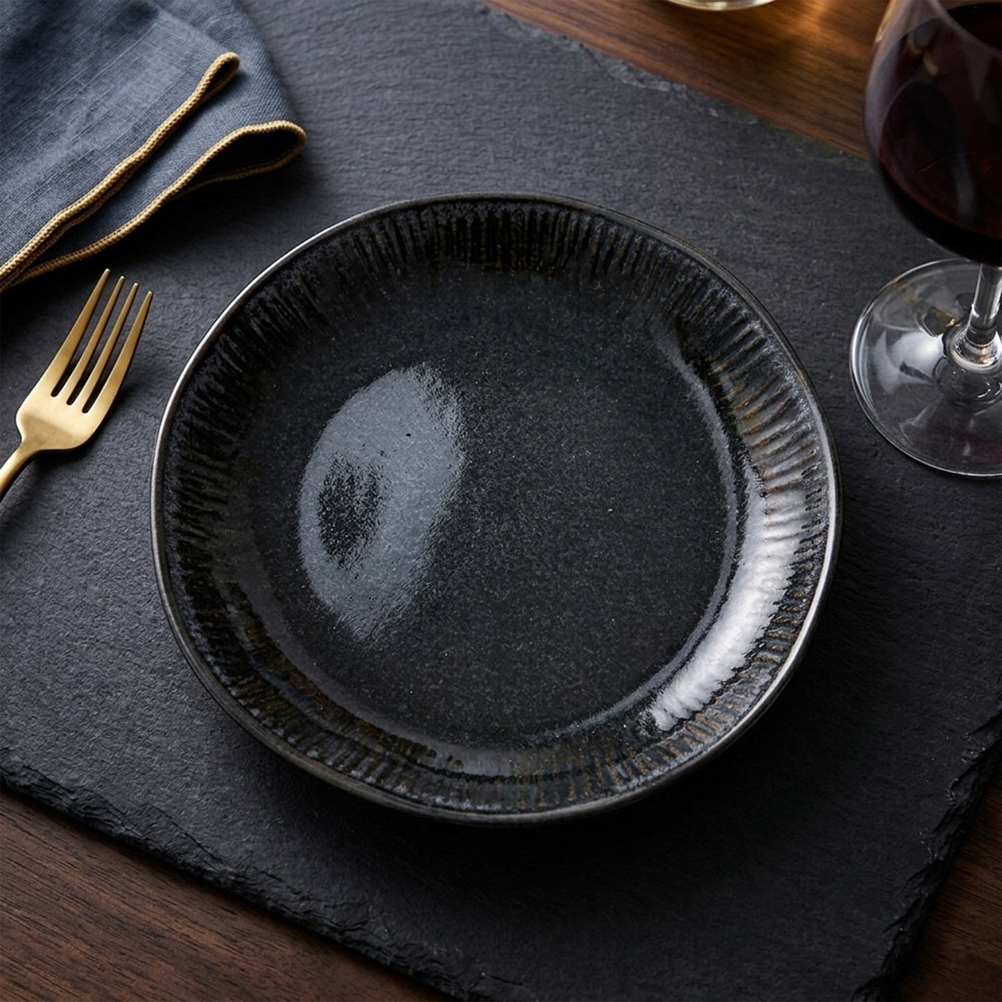 16cm Black Side Plate