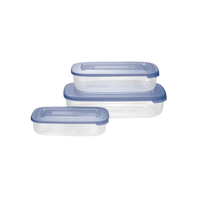 Set of 3 Rectangular Plastic food container