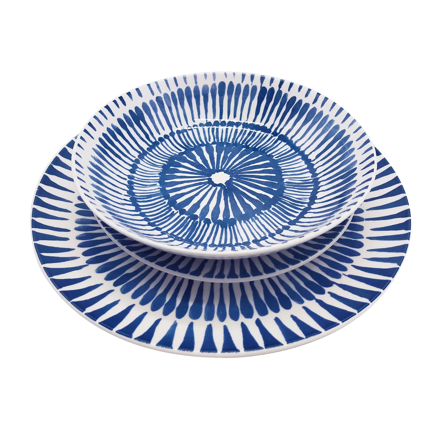 Porcelain Blue Lines Pattern Plates