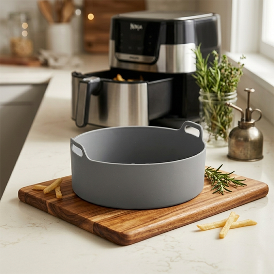 Round Air Fryer Basket with Silicone Handles