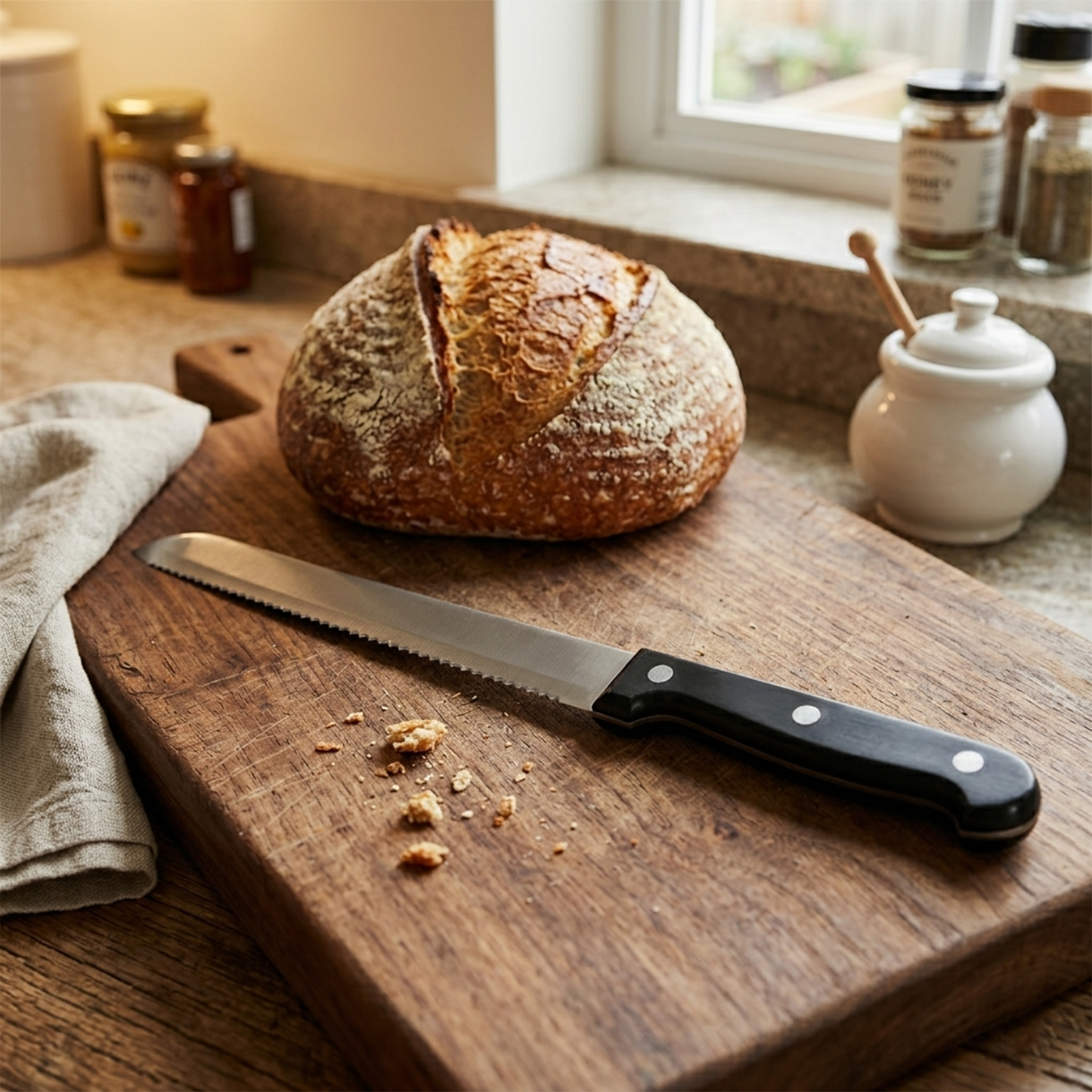 Stainless Steel Bread Knife – 32 cm