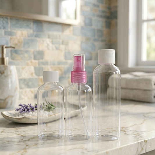 Plastic Travel Bottles – Set of 3 (75 ml & 100 ml)