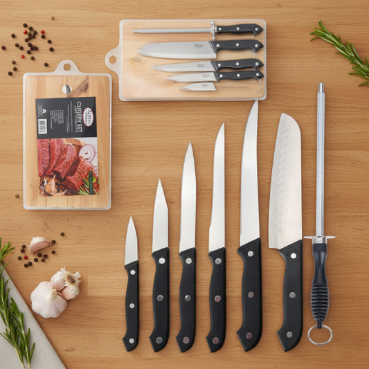 Knives Set with Wood Cutting Board