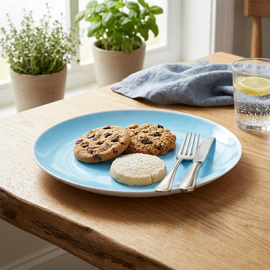 Plastic Plate – 25 × 25 × 2.6 cm (2 Assorted Colours)