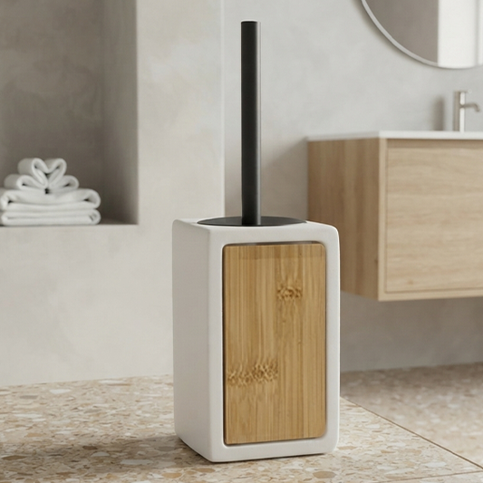 White Ceramic Toilet Brush Holder