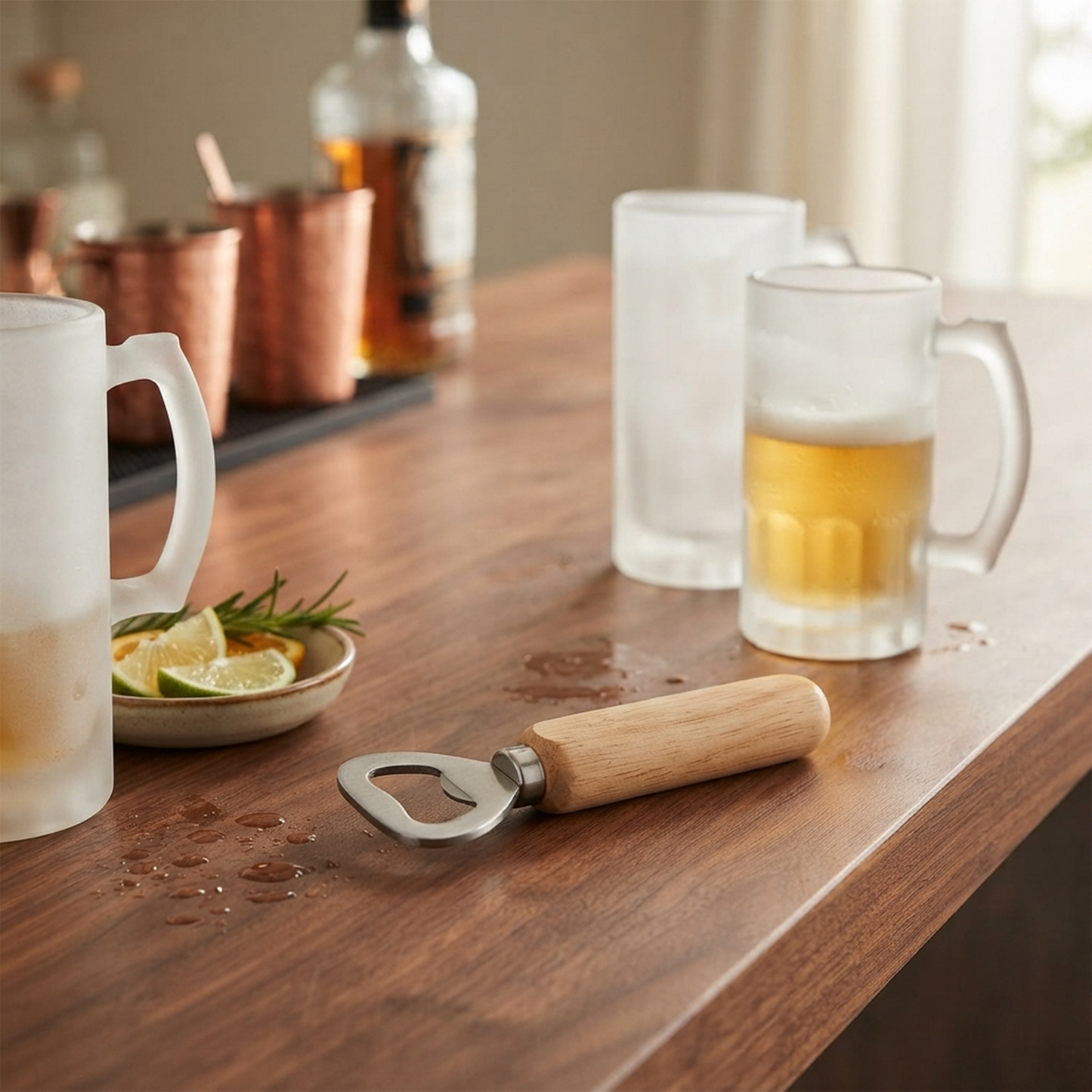 Bottle Opener with Wooden Handle