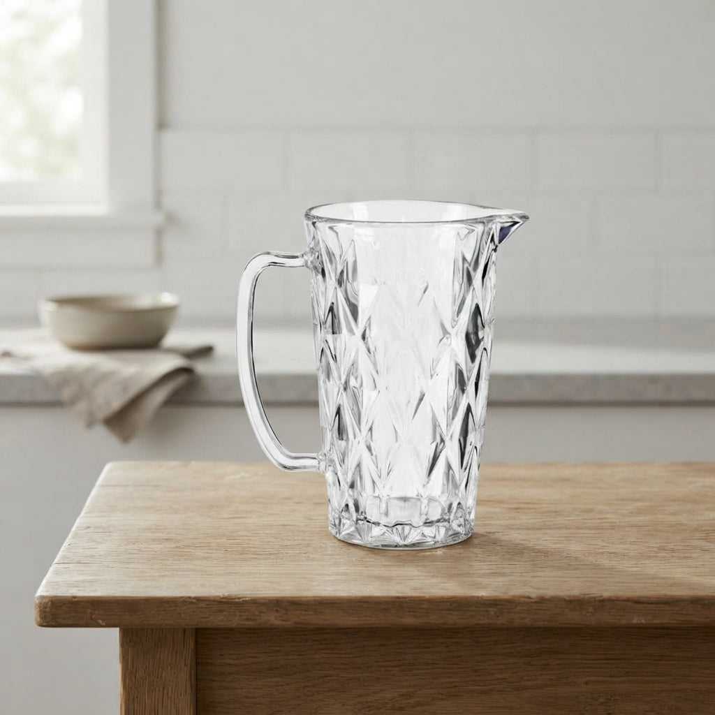 Glass Water Jug Crystalline Transparent 1L