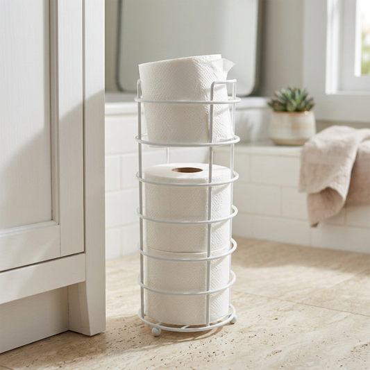 White Toilet Paper Holder – Metal