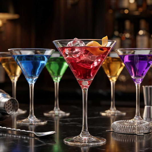 Vintage Martini Glass Set – 260 ml (Pack of 6)