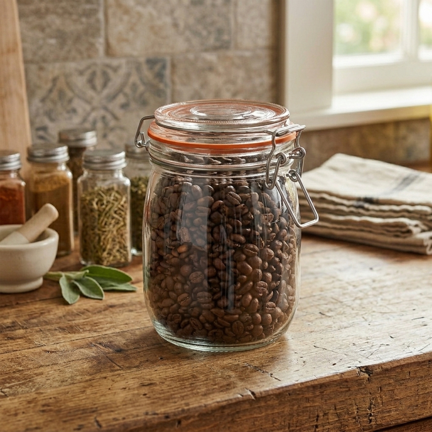 Class Air-Sealed Jar Glass - 750ML