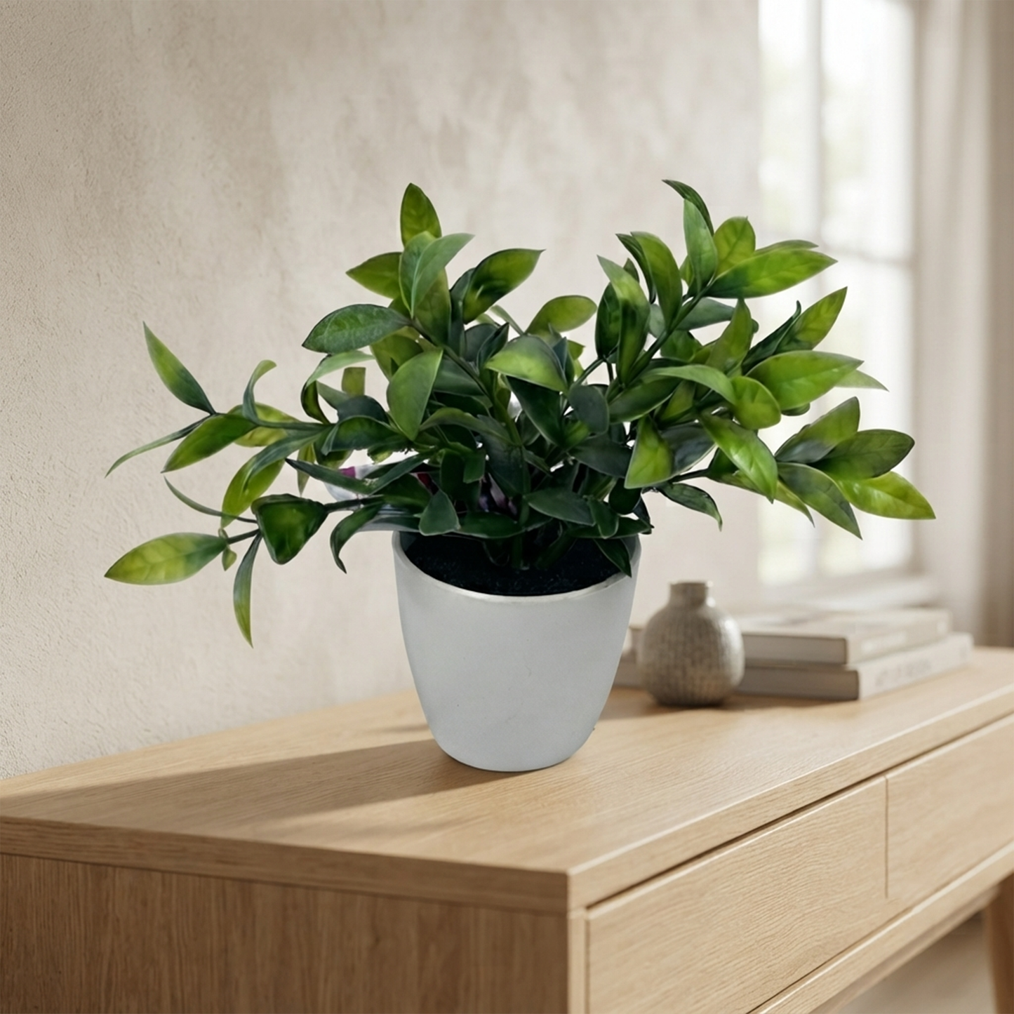 Artificial Tea Leaf Pot - 20cm