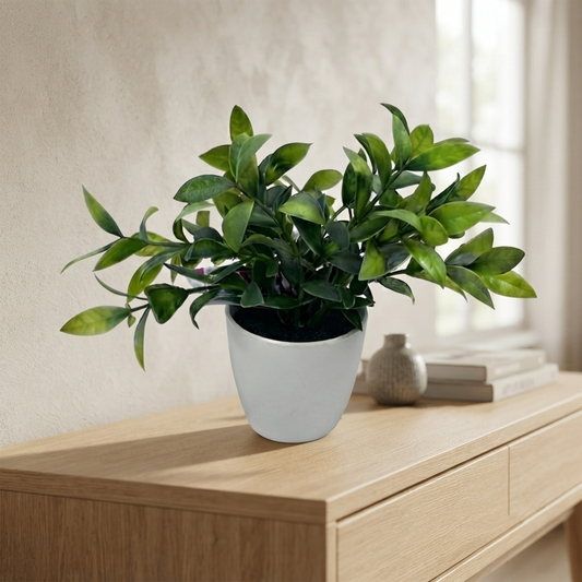 Artificial Tea Leaf Pot - 20cm
