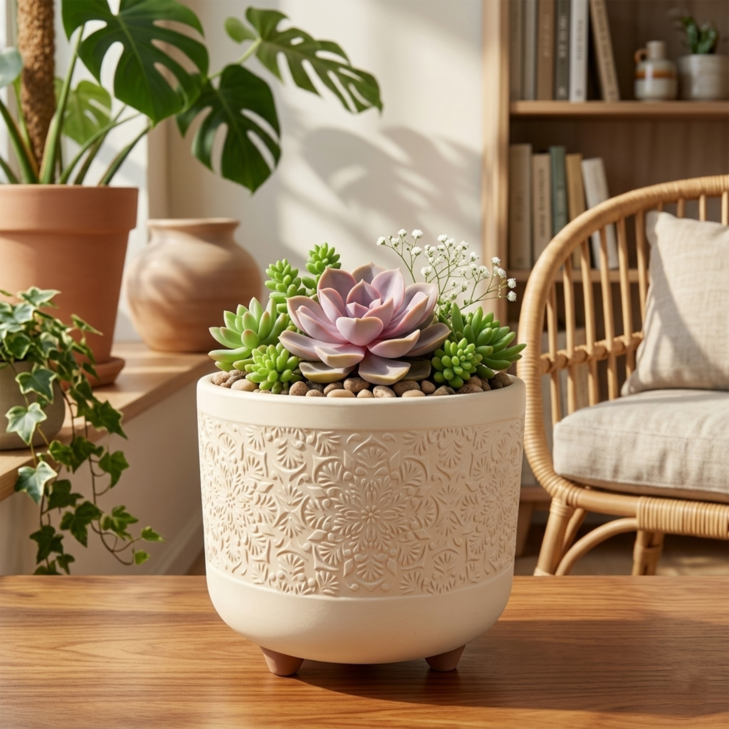 Decorated Vase with Feet