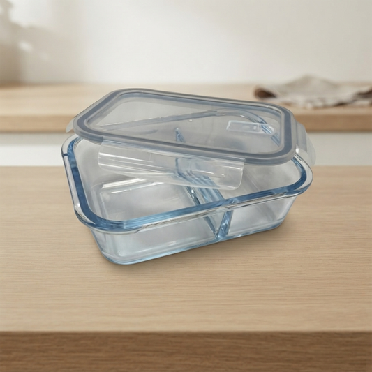Rectangular Divided Glass Container