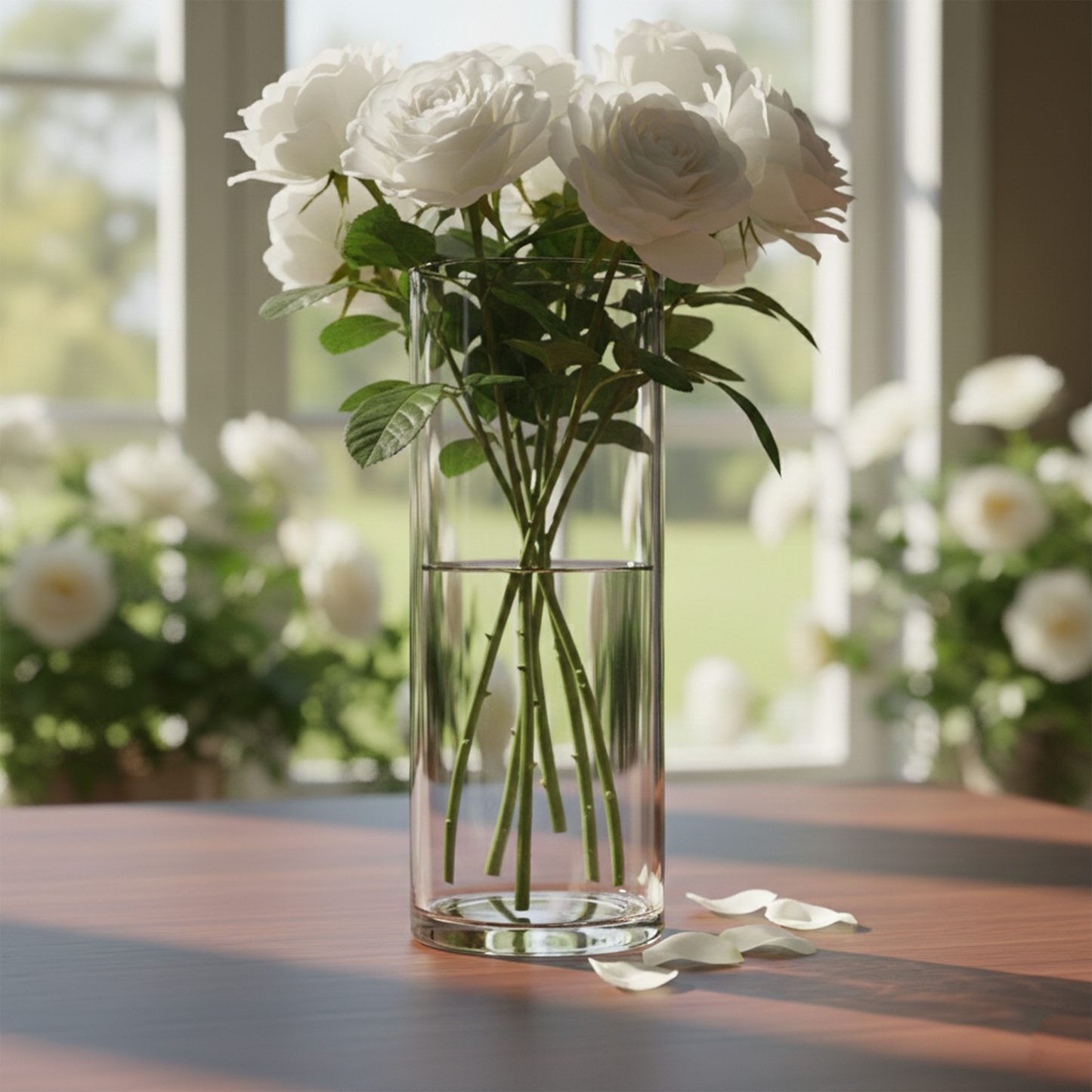 Flower Glass Vase - 30cm