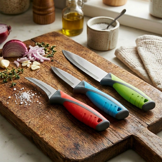Knife Set – 3 Pieces (Assorted Colors)