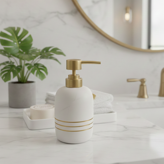 Soap Dispenser Stoneware Bath Bliss