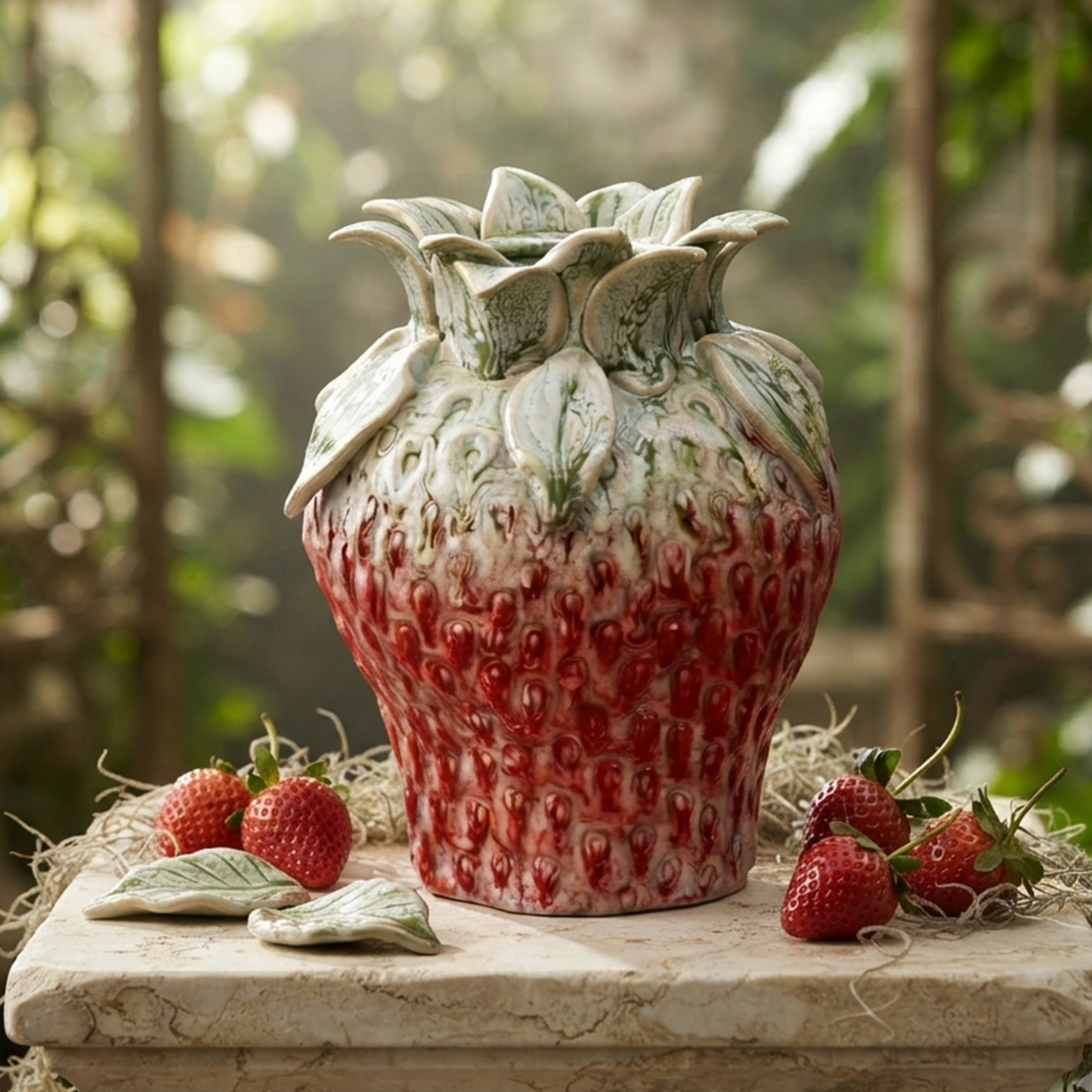 Stoneware Vase – Red, 11.5 x 11.5 x 15 cm