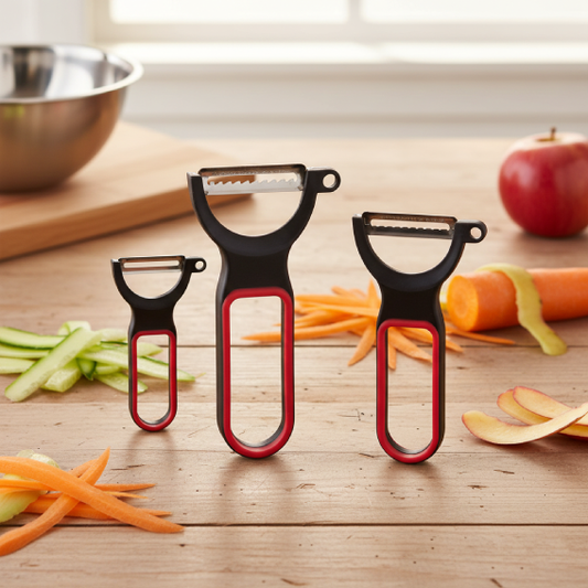 Plastic Peelers Black Red - Set 3