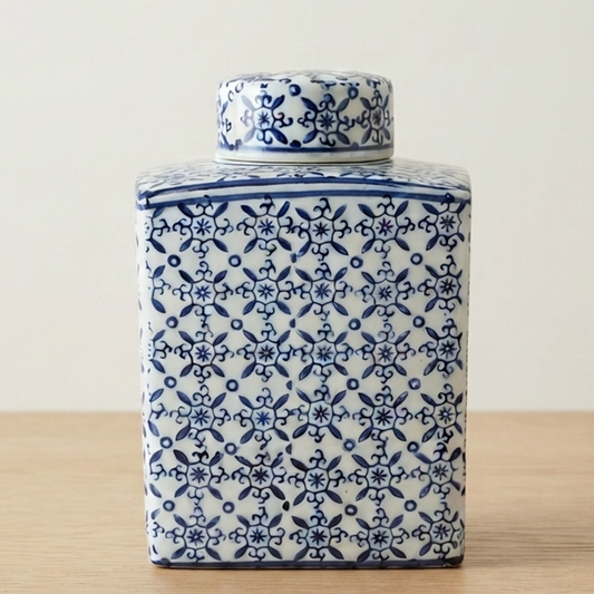 Jar with Blue Pattern