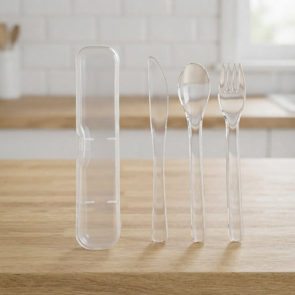 3-Piece Reusable Cutlery Set with Case