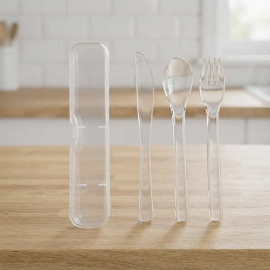 3-Piece Reusable Cutlery Set with Case