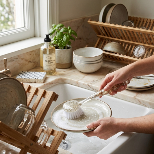 Sparkle Design Round Dish Brush