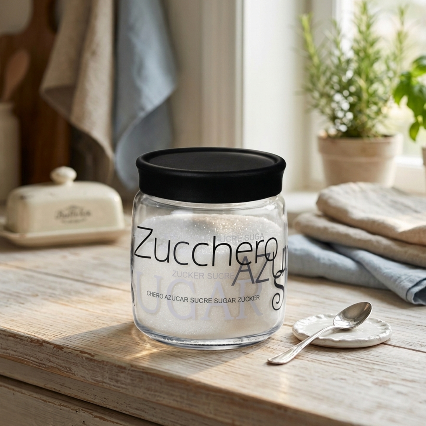 Glass Sugar Jar – 0.75 Litre