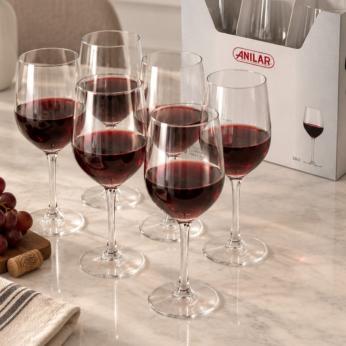 Wine Glass Set – 38 cl (Pack of 6)