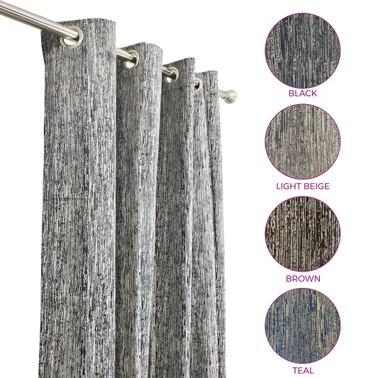Thin Line Pattern Curtain with rings