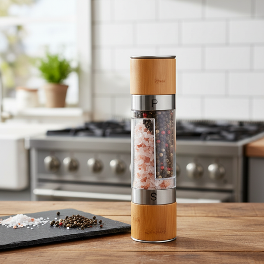 Salt/Pepper Mill Bamboo Double