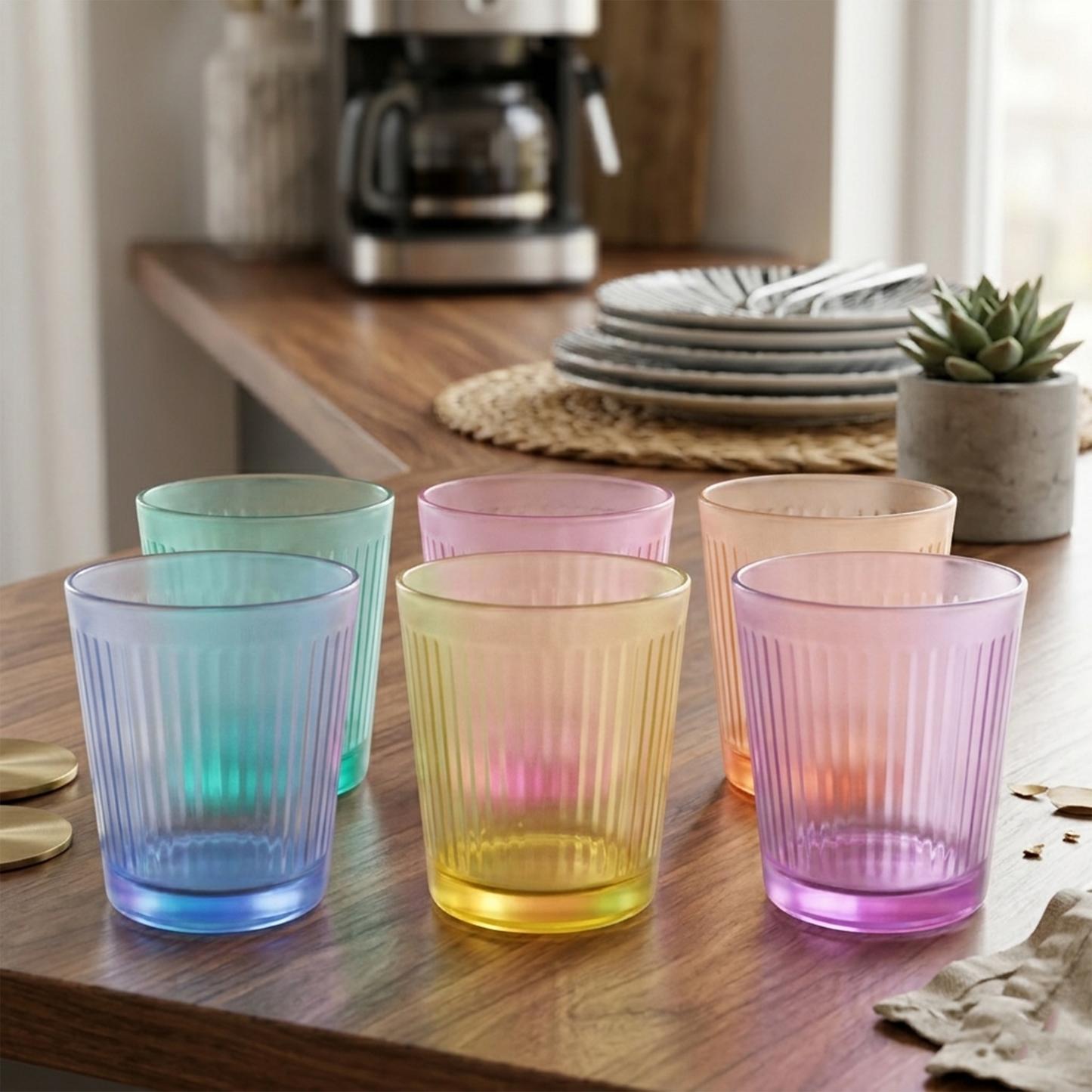 Colourful Drinking Glasses*6pcs