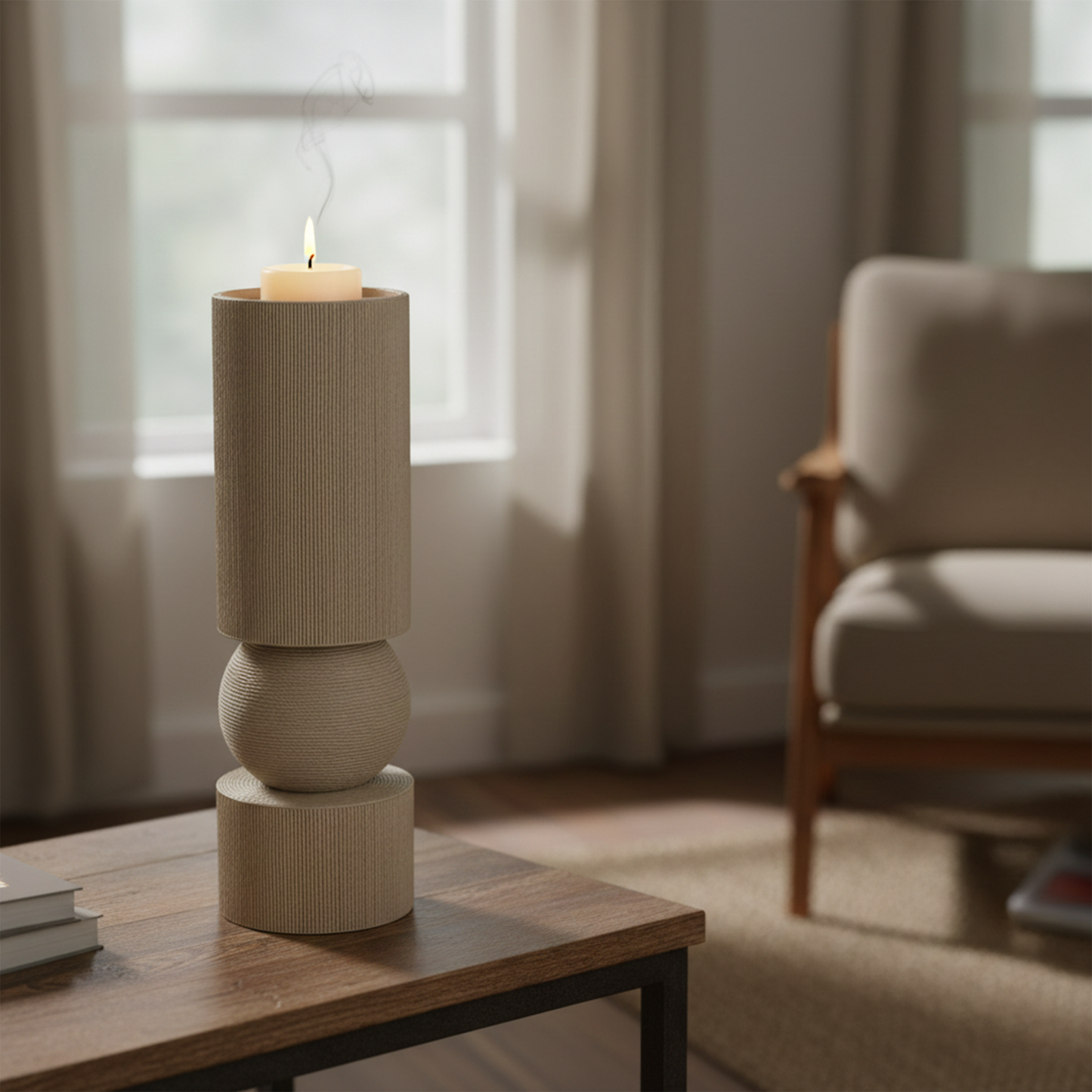 Polyresin candle holder