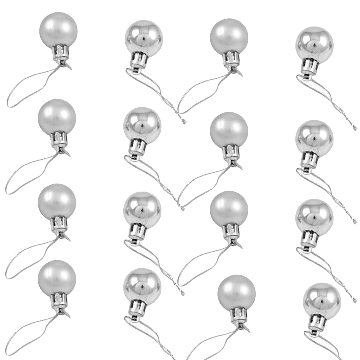 15 Silver Christmas Balls