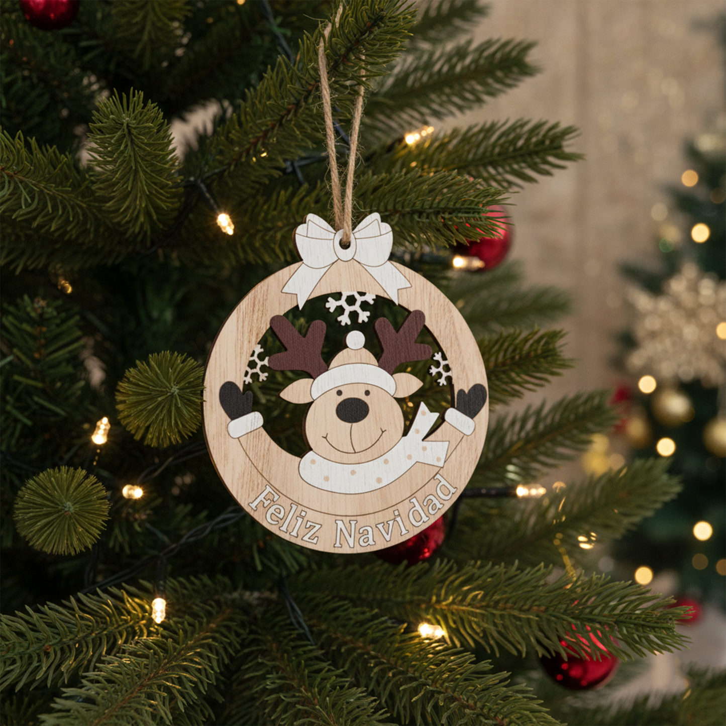 Christmas wood pendant