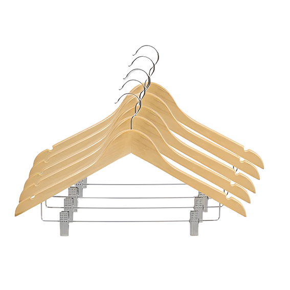 5 Wooden Hanger with Clips