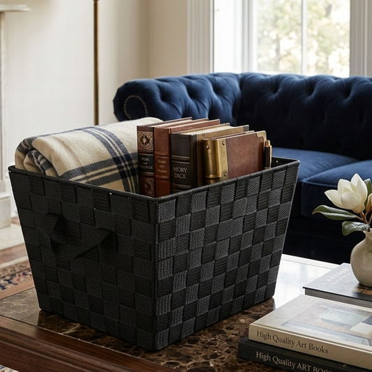 Large Shelf Woven Strap Totes
