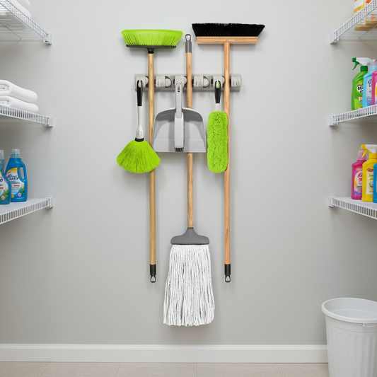 Mop and Broom Hanging Organizer