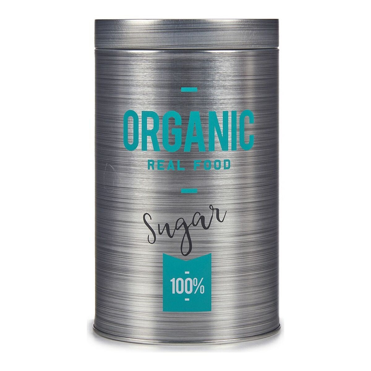 Round Gray Sugar Tin