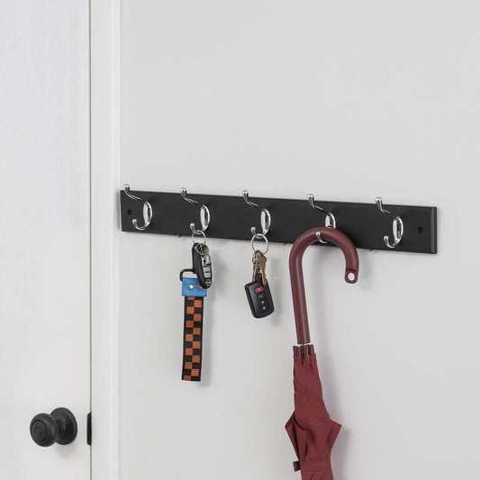 5 Hook Wall Mounted Hanging Rack