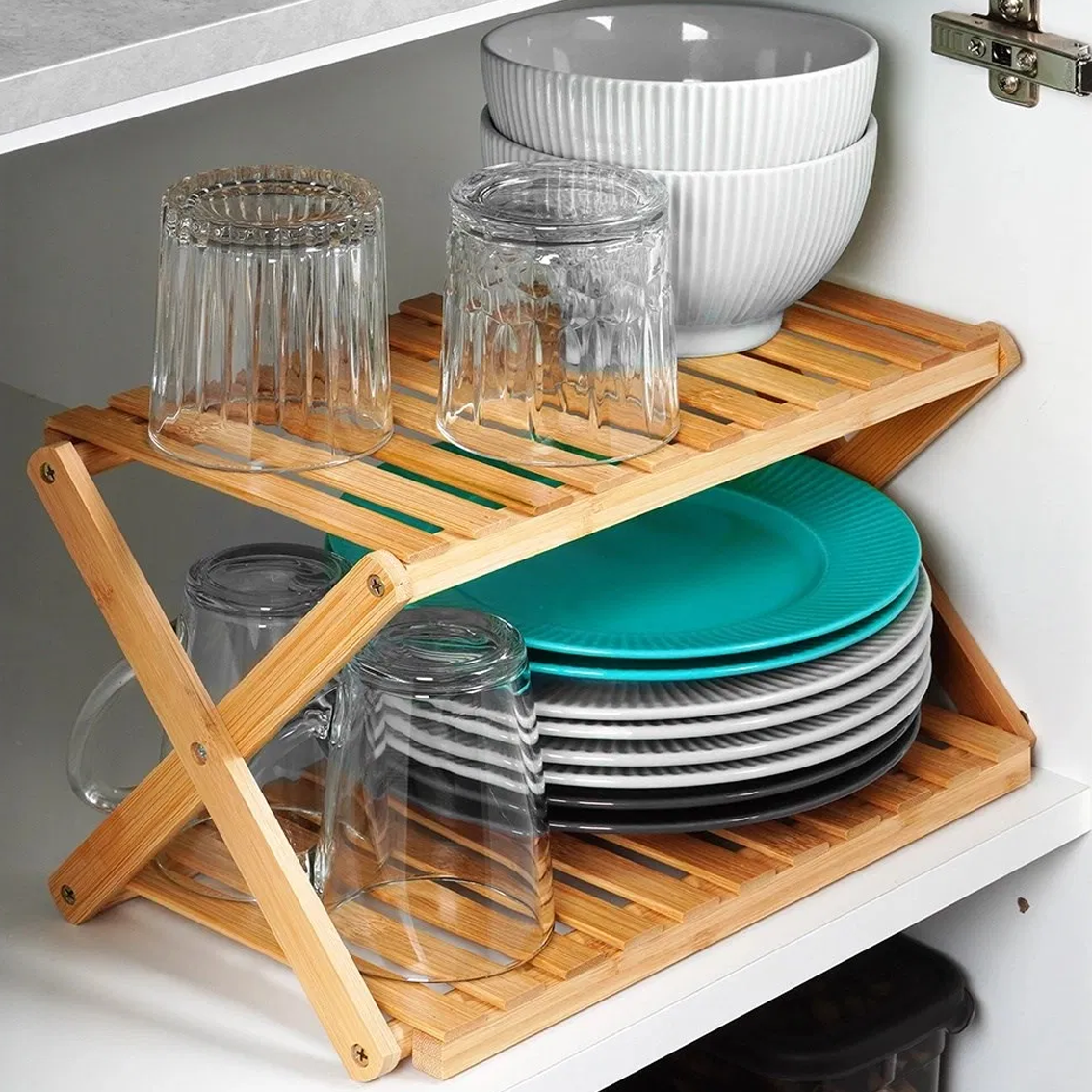 Bamboo foldable storage rack