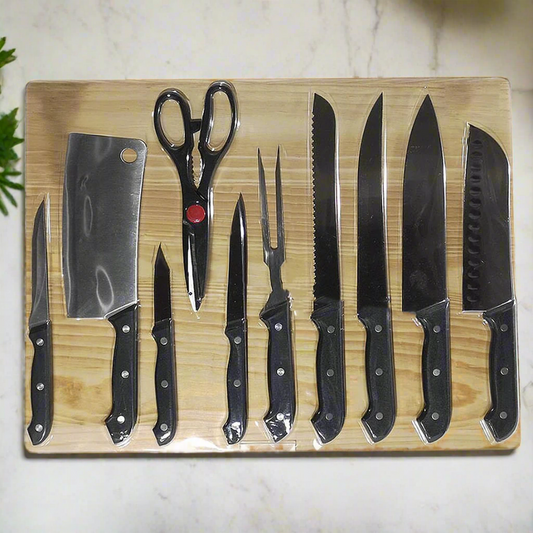 11-piece knives set with cutting board