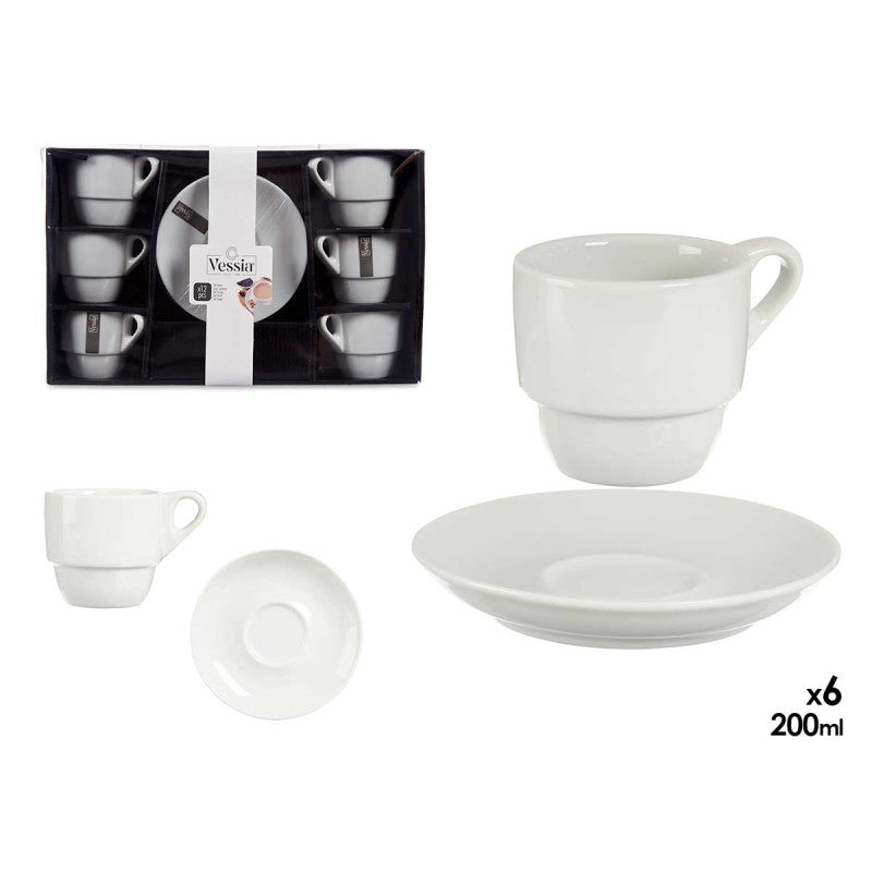 Coffee Cups with Saucers Set of 6 – 200 ml