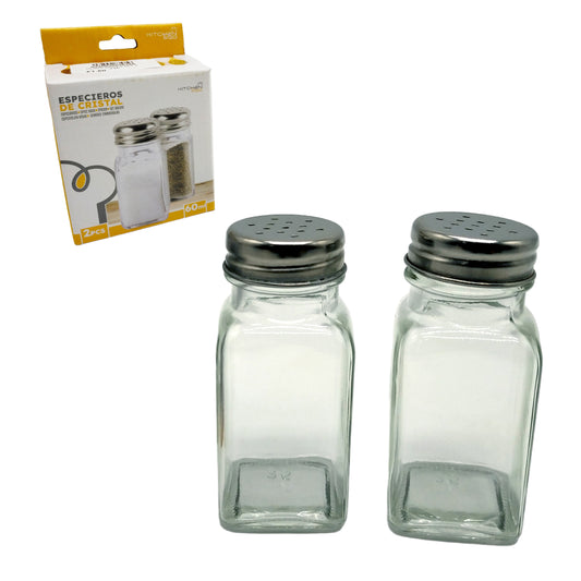 Set of 2 Glass Spice Rack 20mL