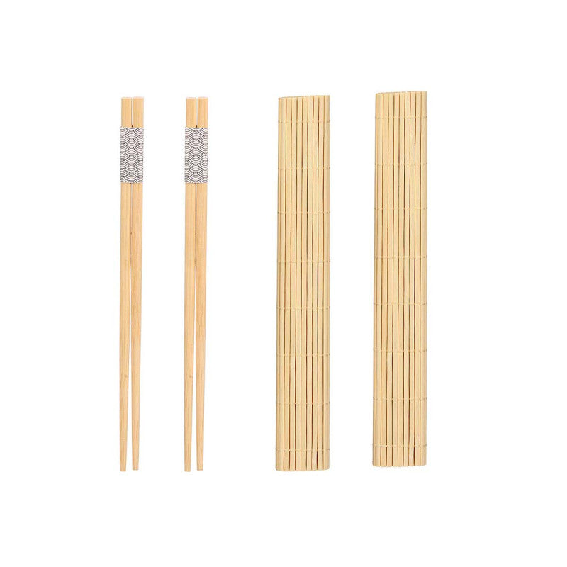 Sushi Set – 4 Bamboo Chopsticks & 2 Mats